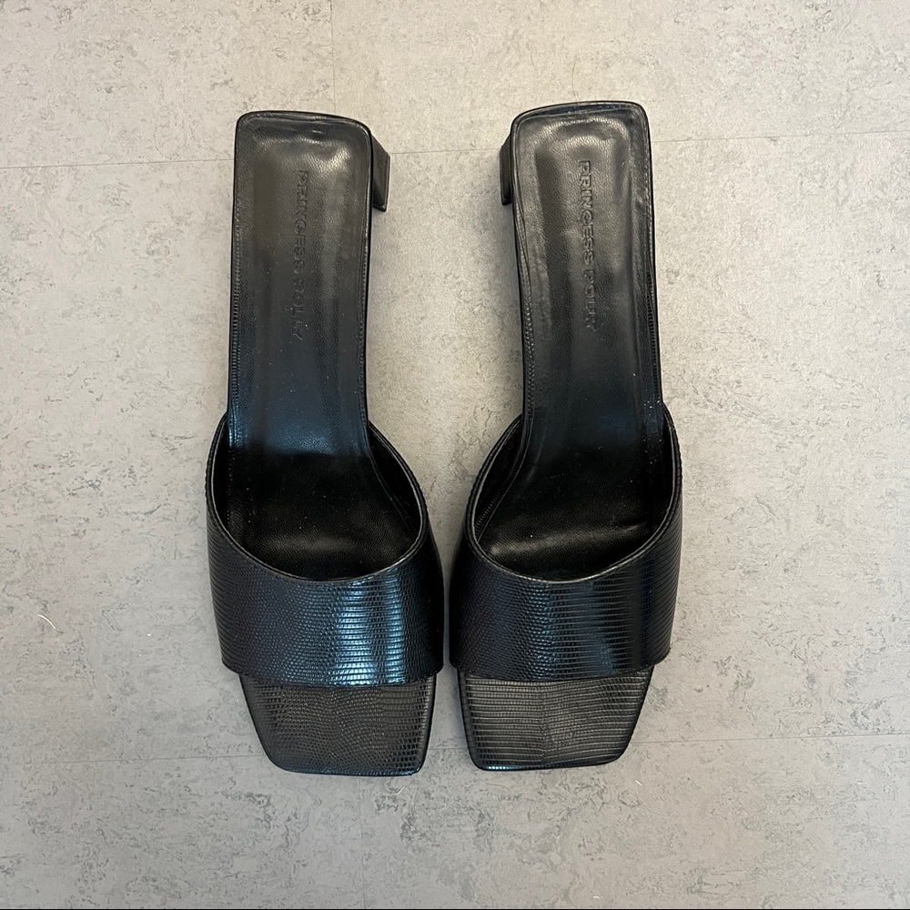 PRINCESS POLLY FAUX SNAKE SKIN LOW HEELS